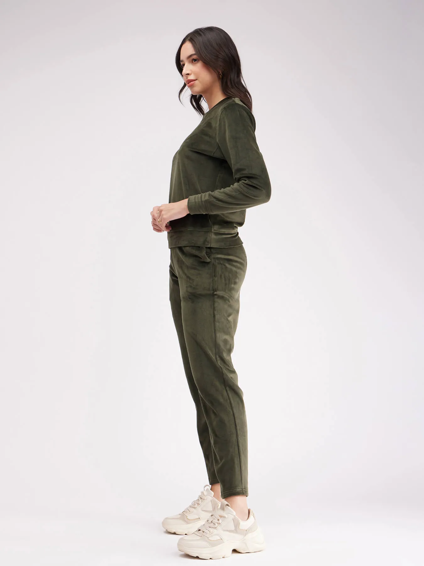 Fleece Regular Fit Tracksuit - Olive