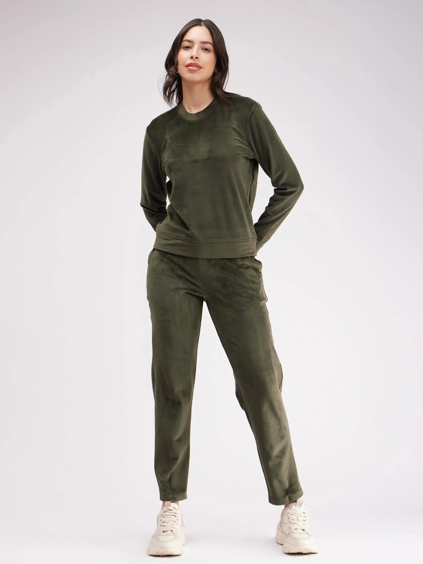 Fleece Regular Fit Tracksuit - Olive