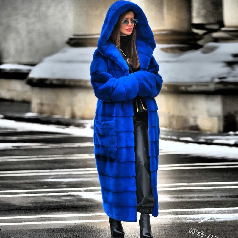 Furry Thick Warm Slim Winter Long Winter Coat