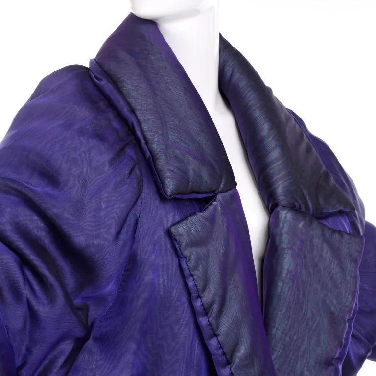 F/W 1999 Gianfranco Ferre Jacket Avant Garde Puffer Style Purple Silk Coat