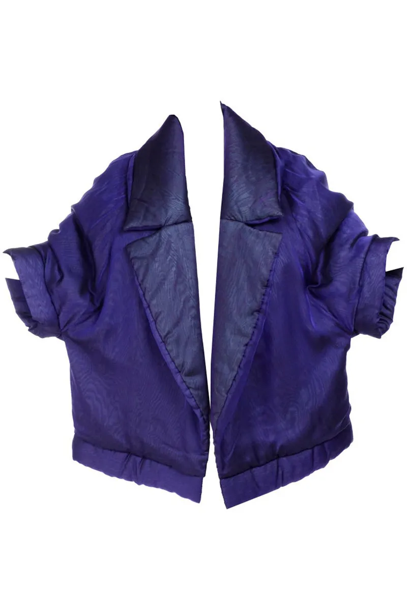 F/W 1999 Gianfranco Ferre Jacket Avant Garde Puffer Style Purple Silk Coat