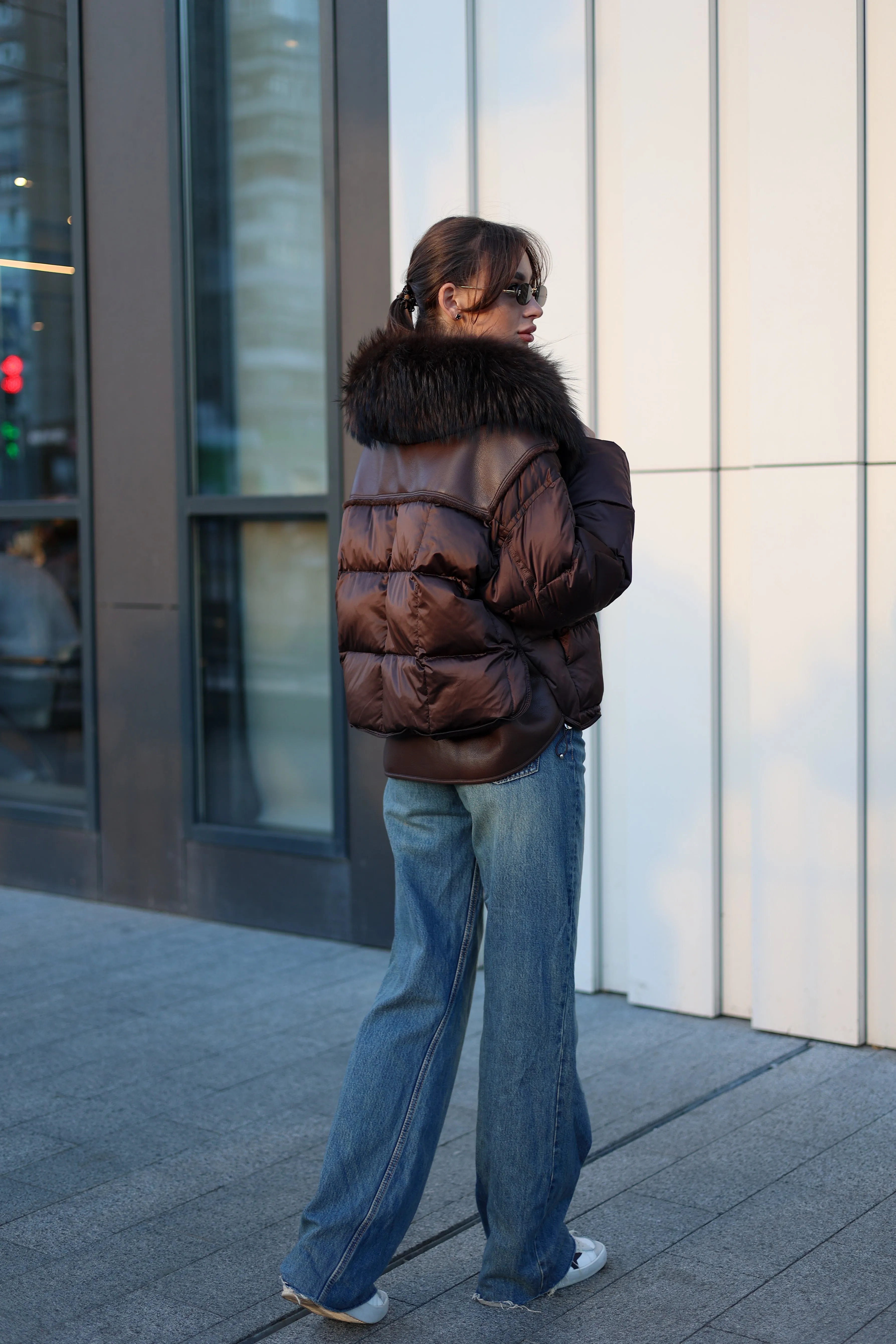 Genuine Fur Trim Down Fill Jacket