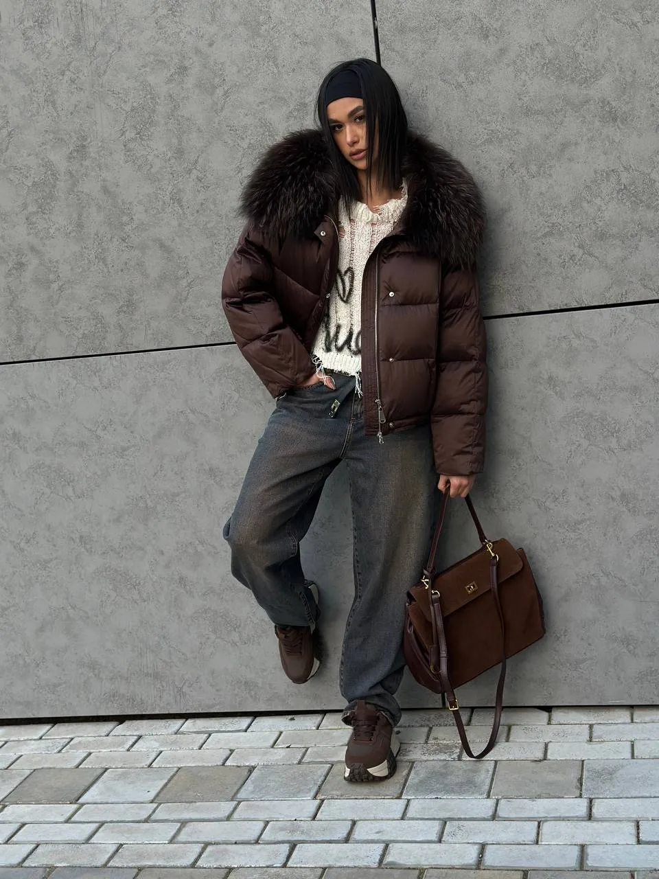 Genuine Fur Trim Down Fill Jacket