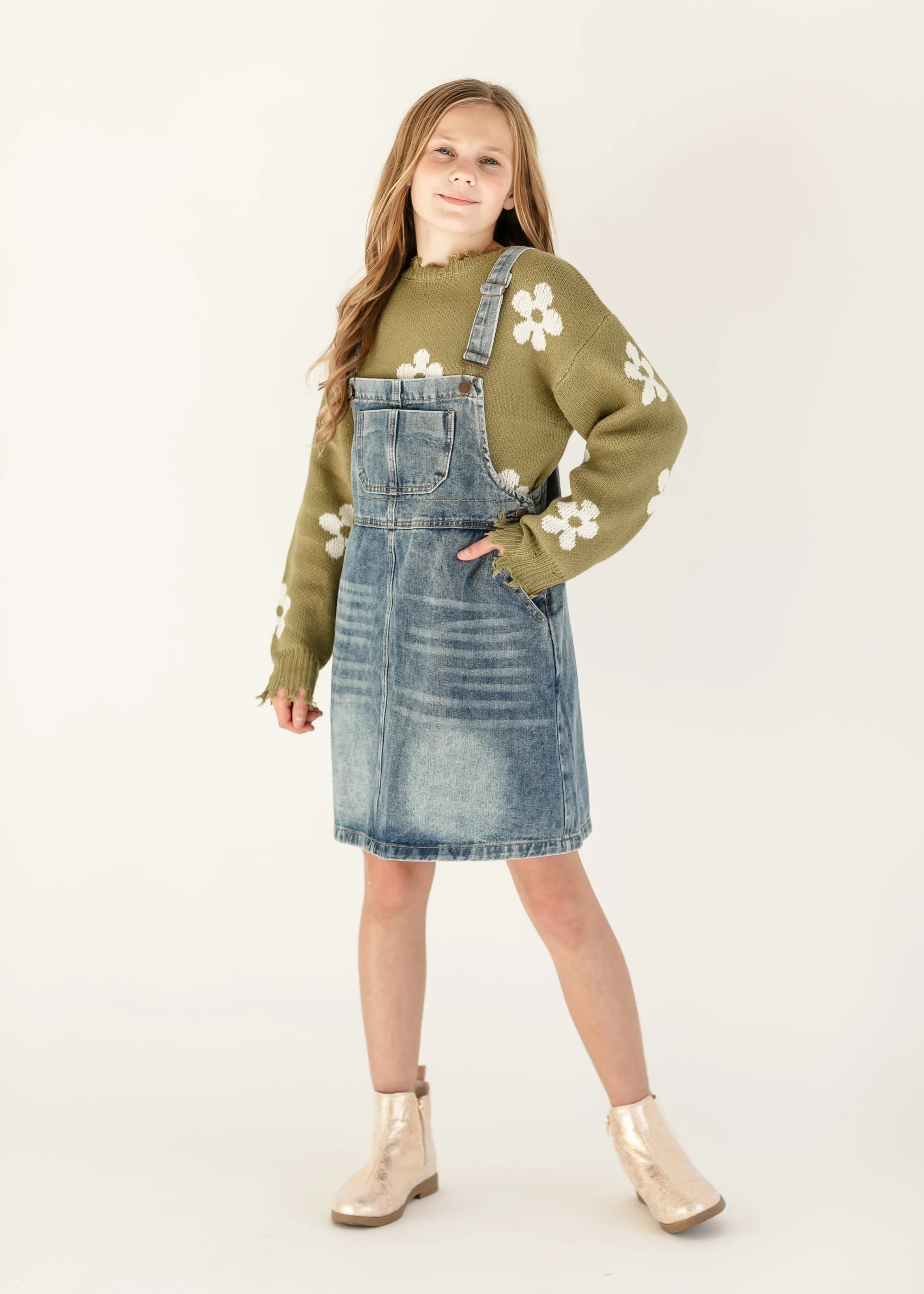 Girl's Blakely Denim Overall Dress