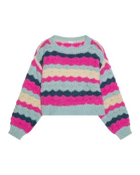 Girls Nunna Short Knit Jumper in Phlox Pink