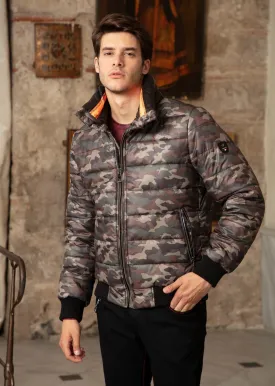 Green Camouflage Puffer Jacket