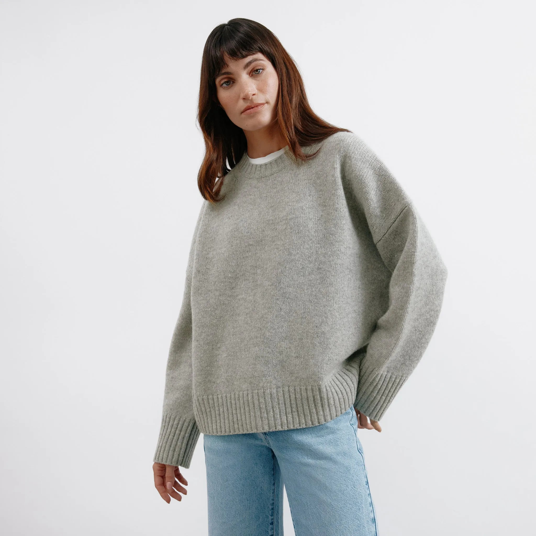 Grey Merino Wool Jumper