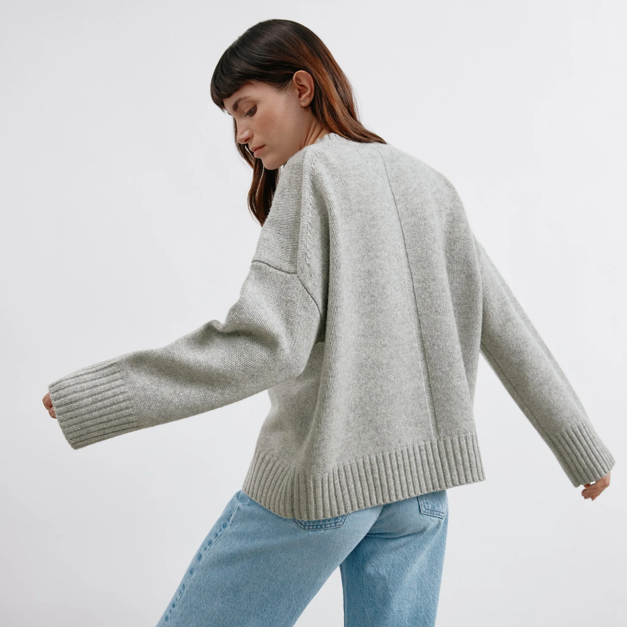 Grey Merino Wool Jumper