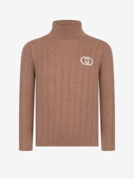 Gucci Kids Beige Wool Turtle Neck Jumper