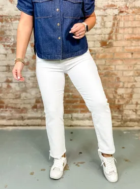 Halsey High Rise White Crop Jeans