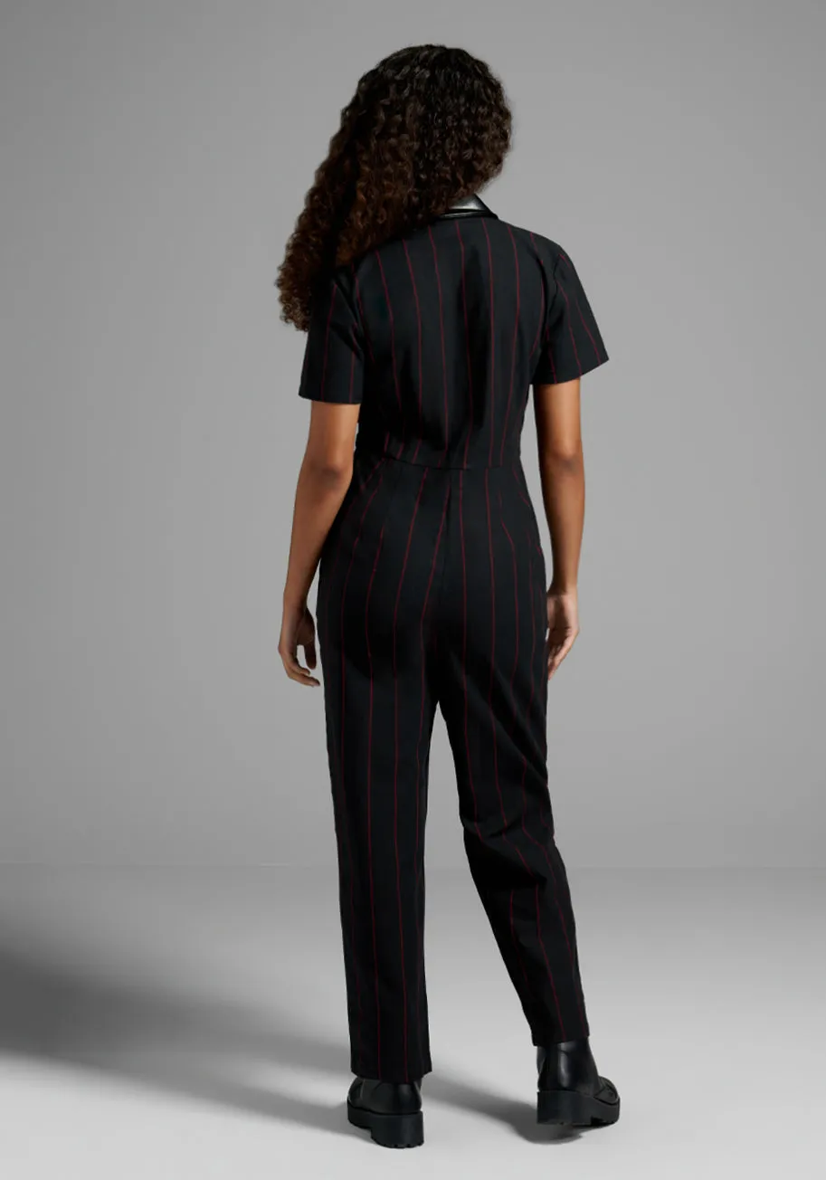 Harness The Power Pinstripe Jumpsuit