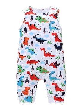 High Quality Summer Cartoon Dinosaur Baby Boy Jumpsuit