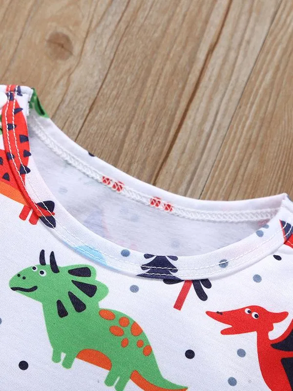 High Quality Summer Cartoon Dinosaur Baby Boy Jumpsuit