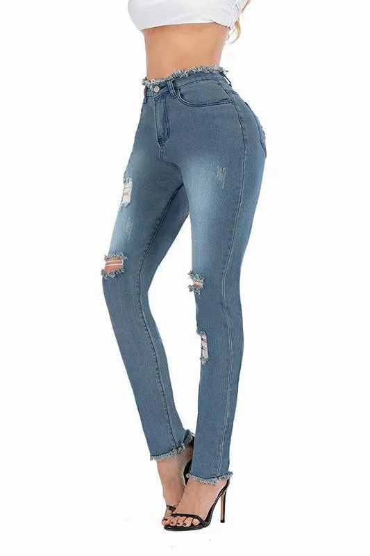 High Waist Skinny Stretch Jeans