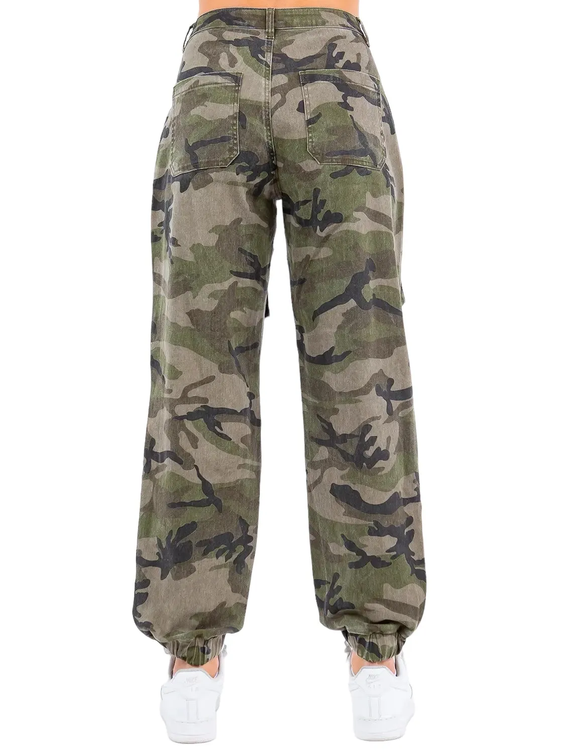 High Waist Utility Cargo Camo Joggers- RJJ8482CM