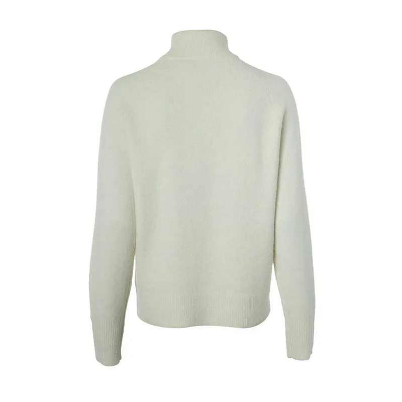 Holland Cooper Tori Half Zip Ladies Alpaca Mix Knit Jumper - Natural