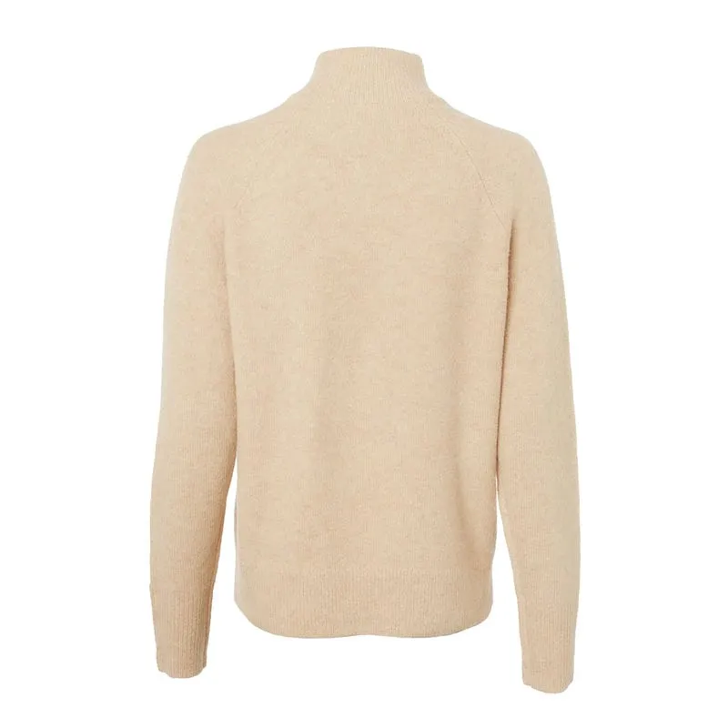 Holland Cooper Tori Half Zip Ladies Knit Jumper - Camel