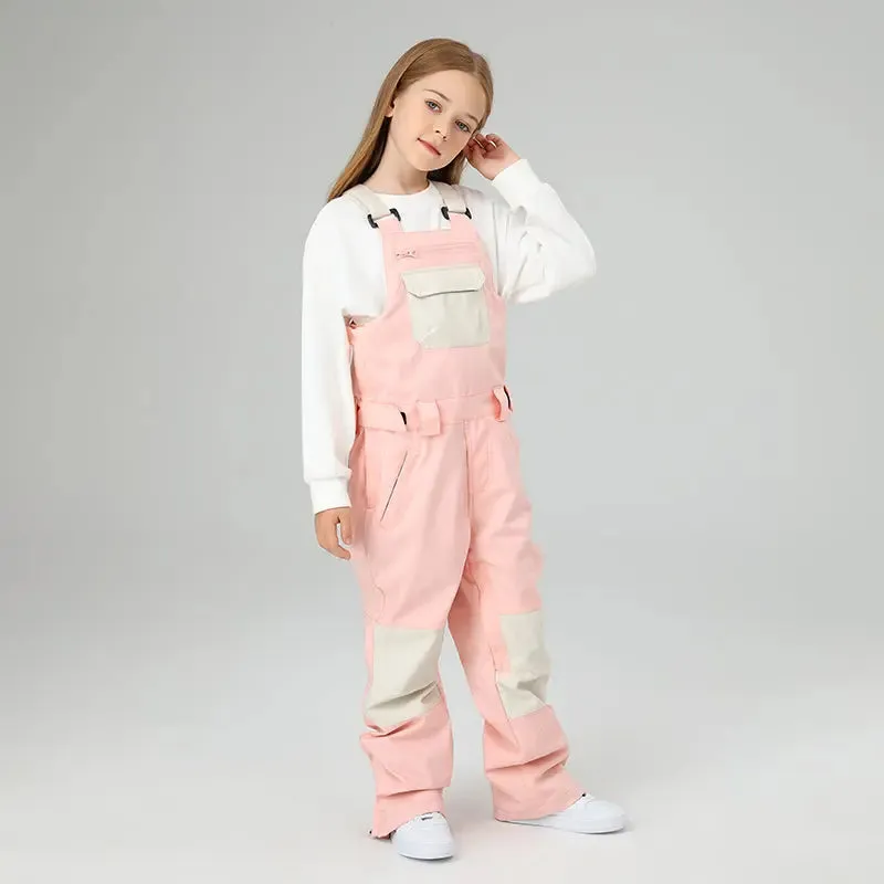 HOTIAN Girls Colorblock Ski Overall Bib Pants