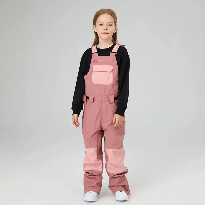 HOTIAN Girls Colorblock Ski Overall Bib Pants