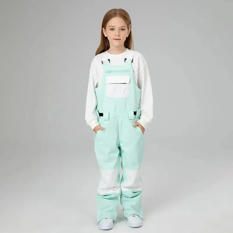 HOTIAN Girls Colorblock Ski Overall Bib Pants