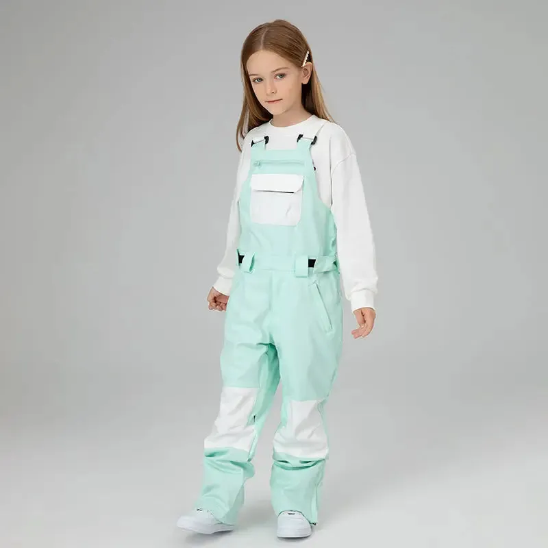 HOTIAN Girls Colorblock Ski Overall Bib Pants