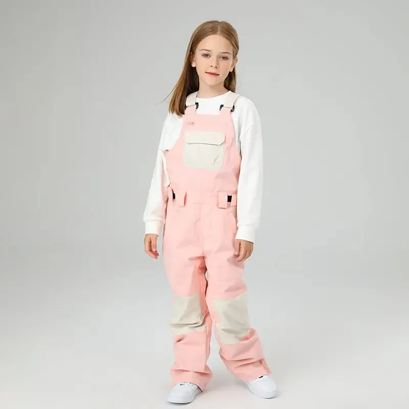 HOTIAN Girls Colorblock Ski Overall Bib Pants