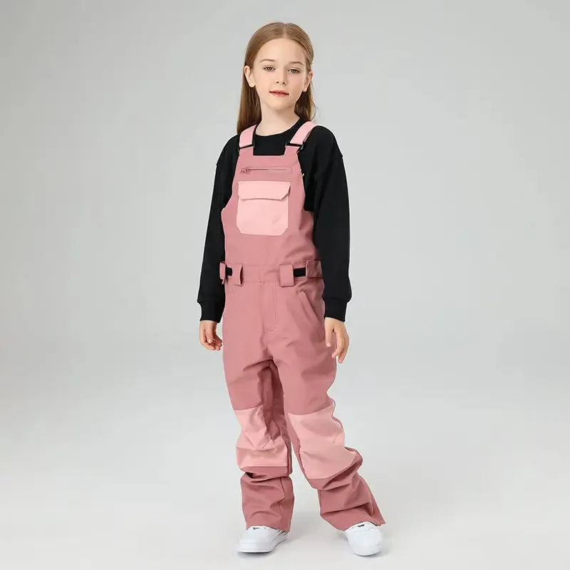 HOTIAN Girls Colorblock Ski Overall Bib Pants