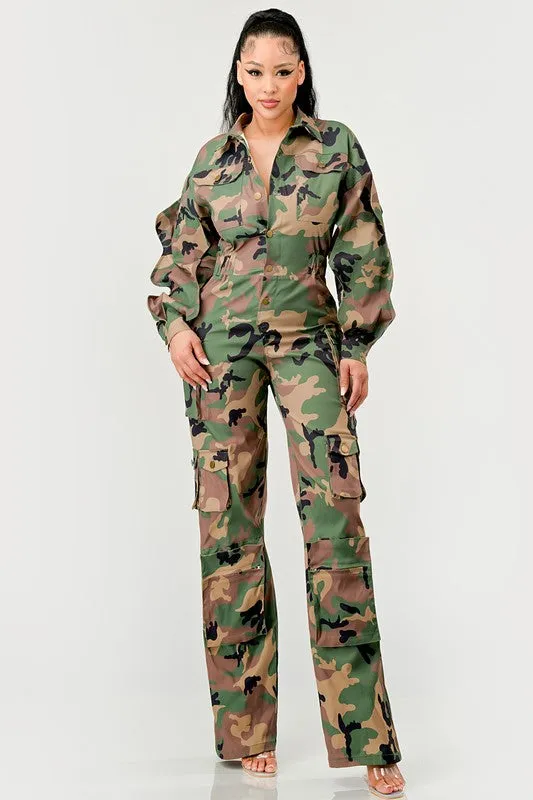 “IF YOU WANT WAR” Ruffle Sleeve Jumpsuit