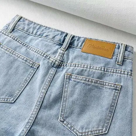 Irregular Button Women Shorts Jeans