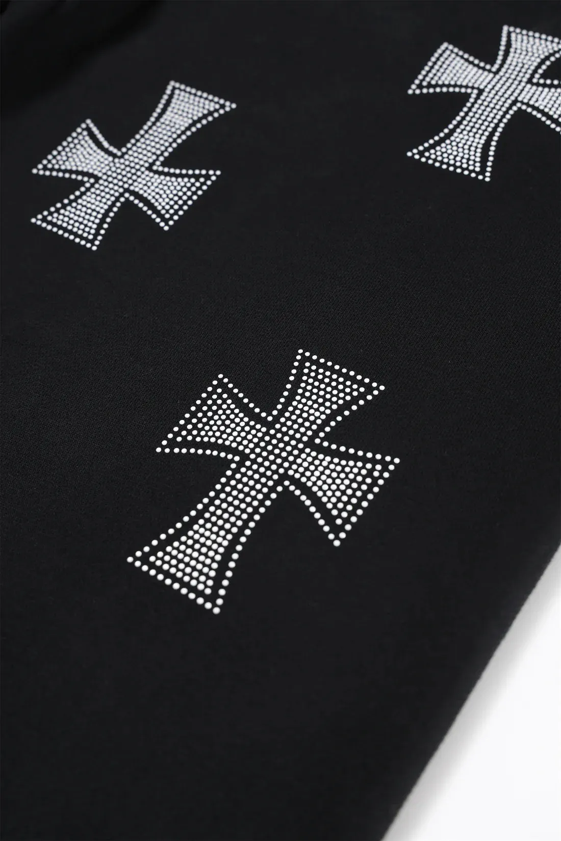 Joggers Black / White Cross Rhinestone Black | Unknown