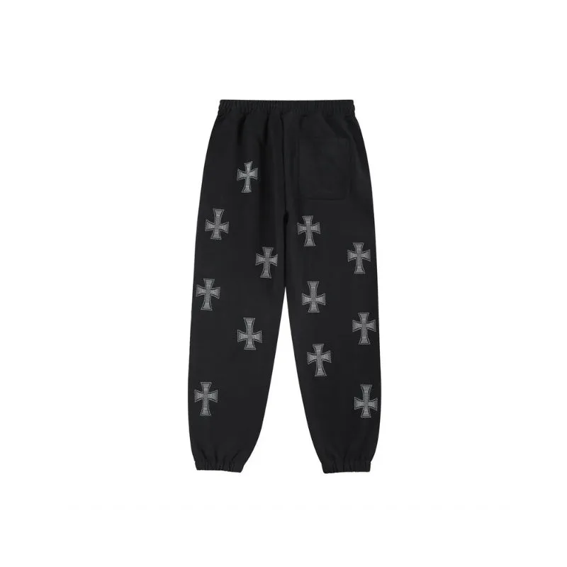 Joggers Black / White Cross Rhinestone Black | Unknown