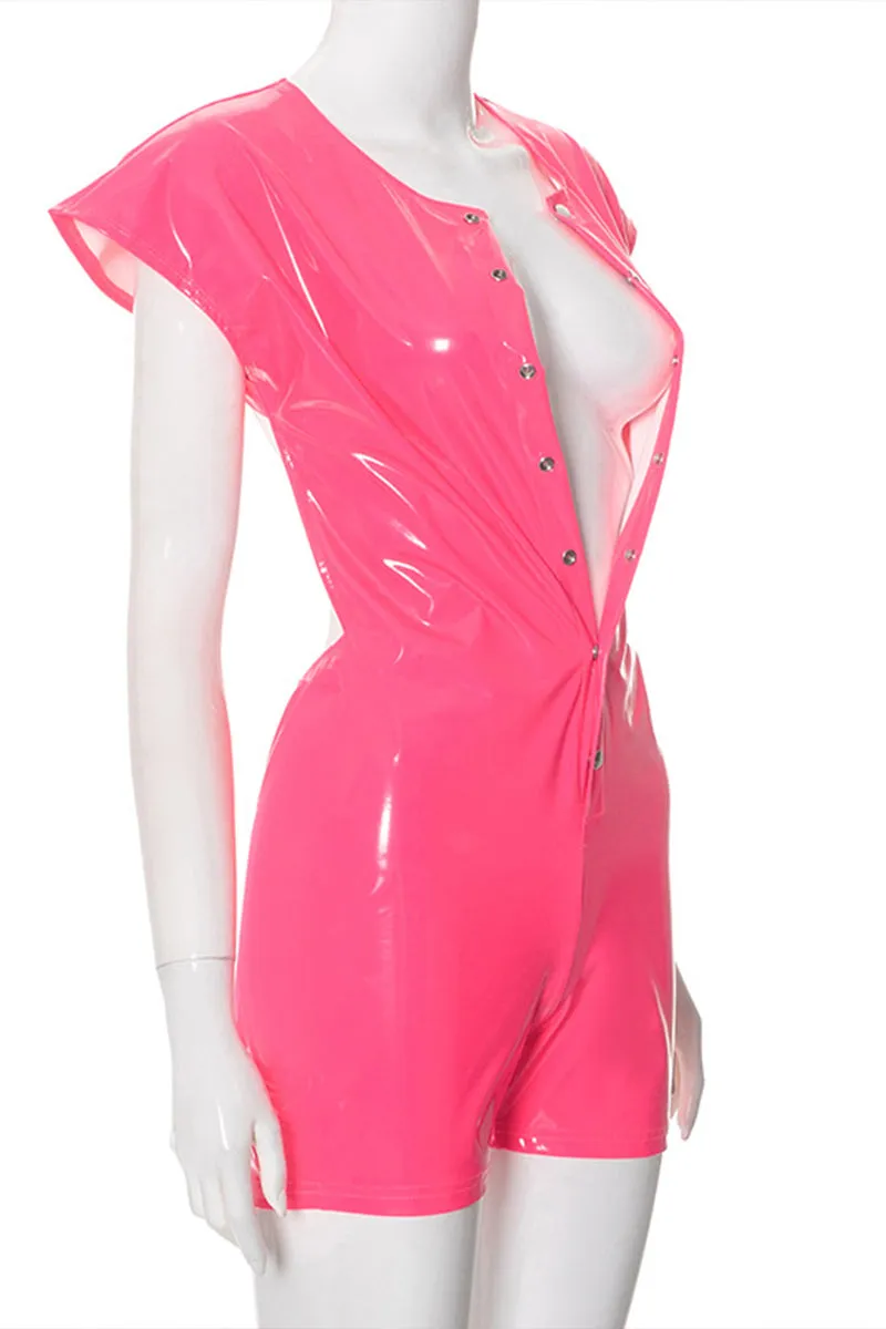 JS3317 Patent Leather Rompers