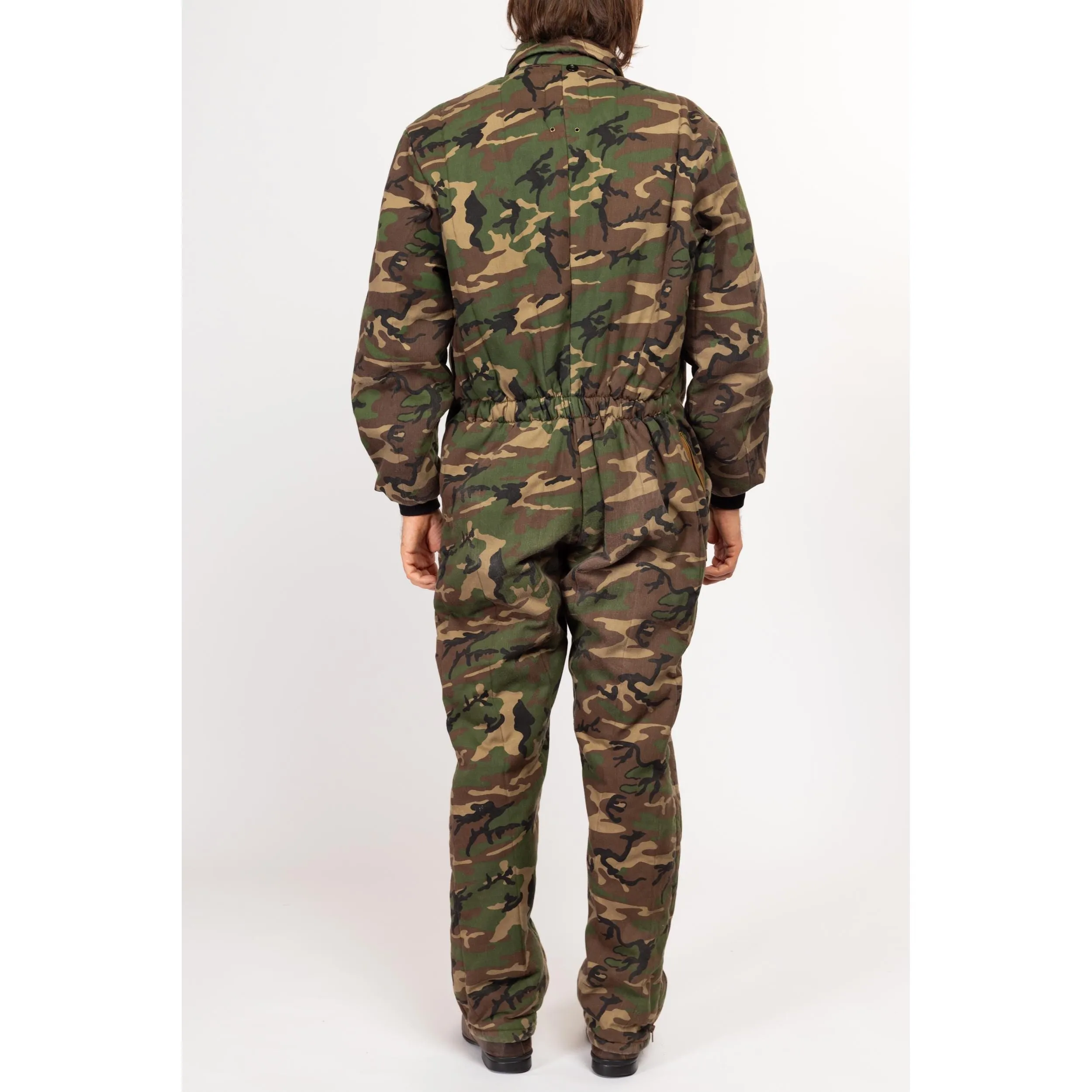 Large 70s Camouflage Quilted Coveralls