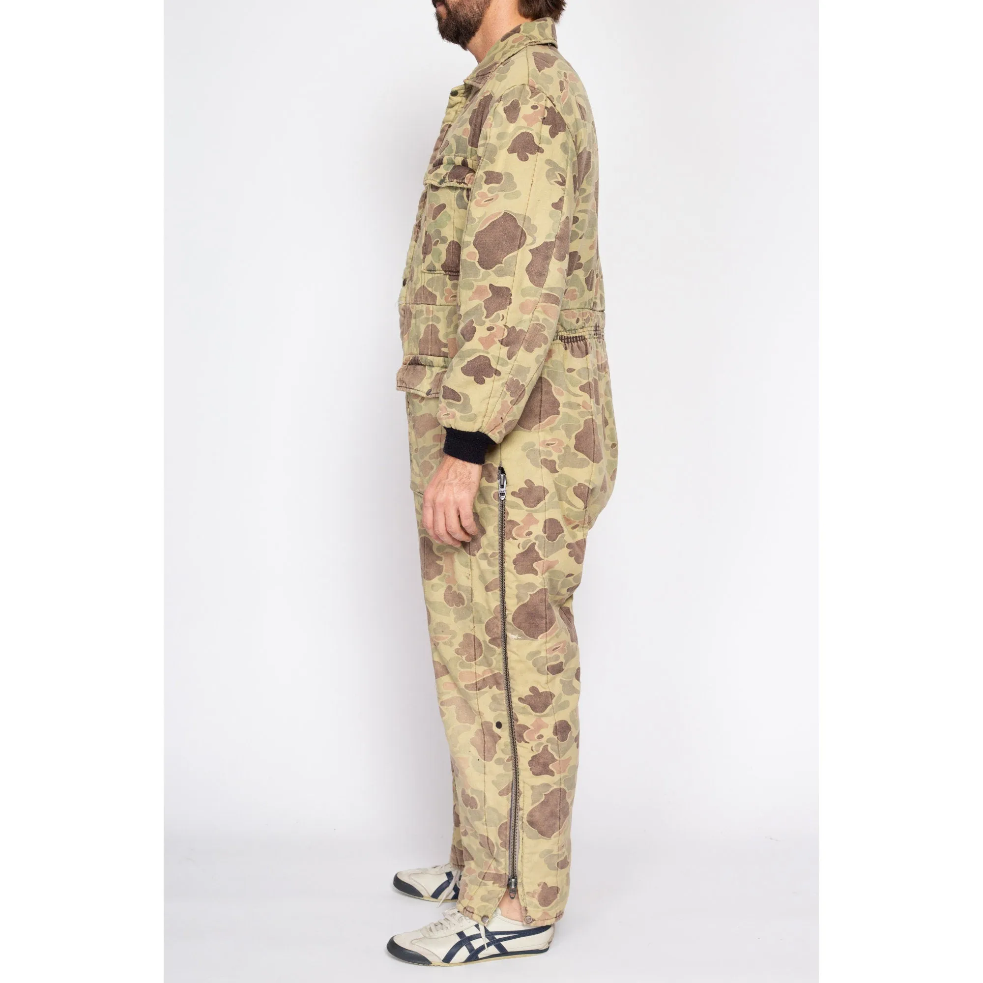 Large 80s Duck Hunt Camo Quilted Coveralls