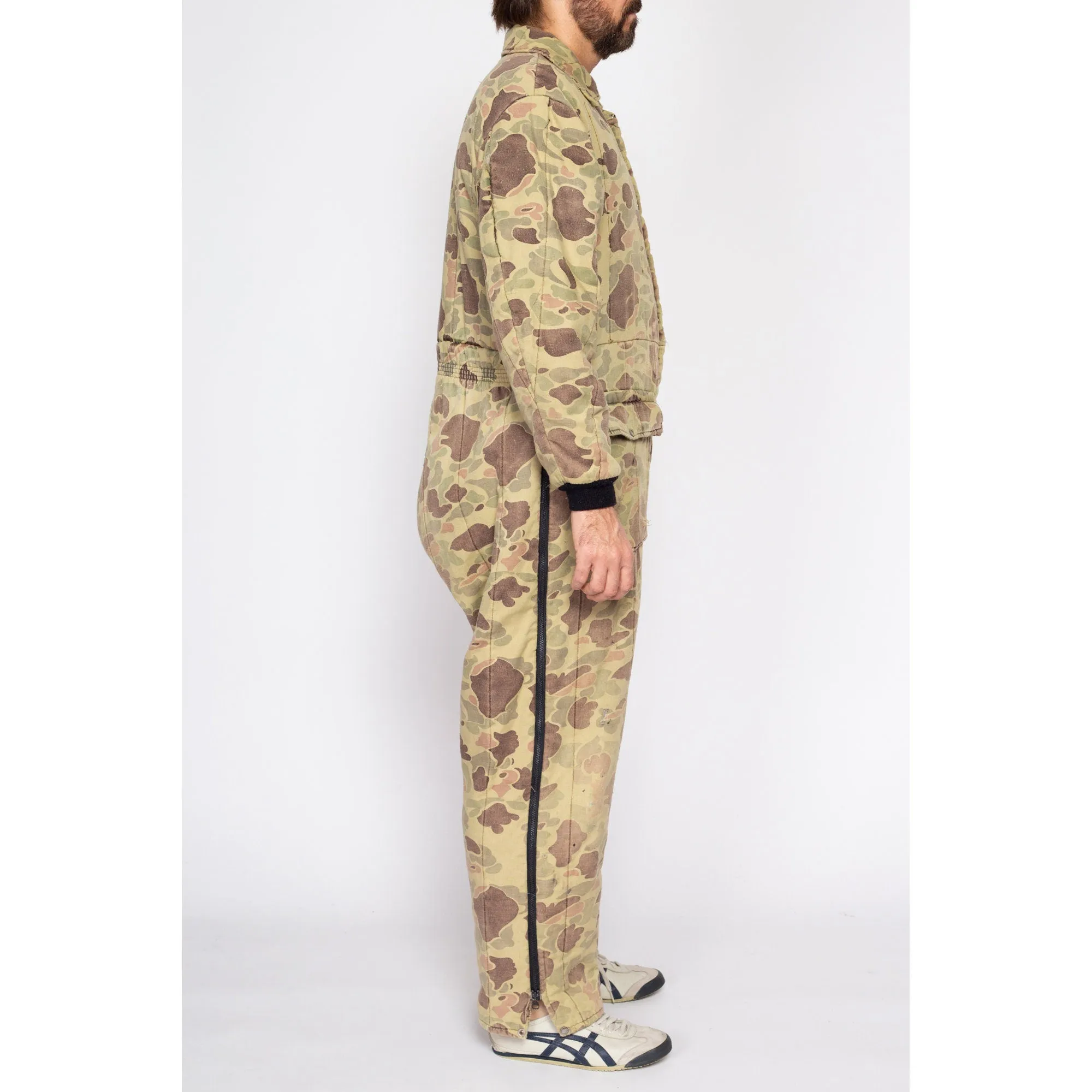 Large 80s Duck Hunt Camo Quilted Coveralls