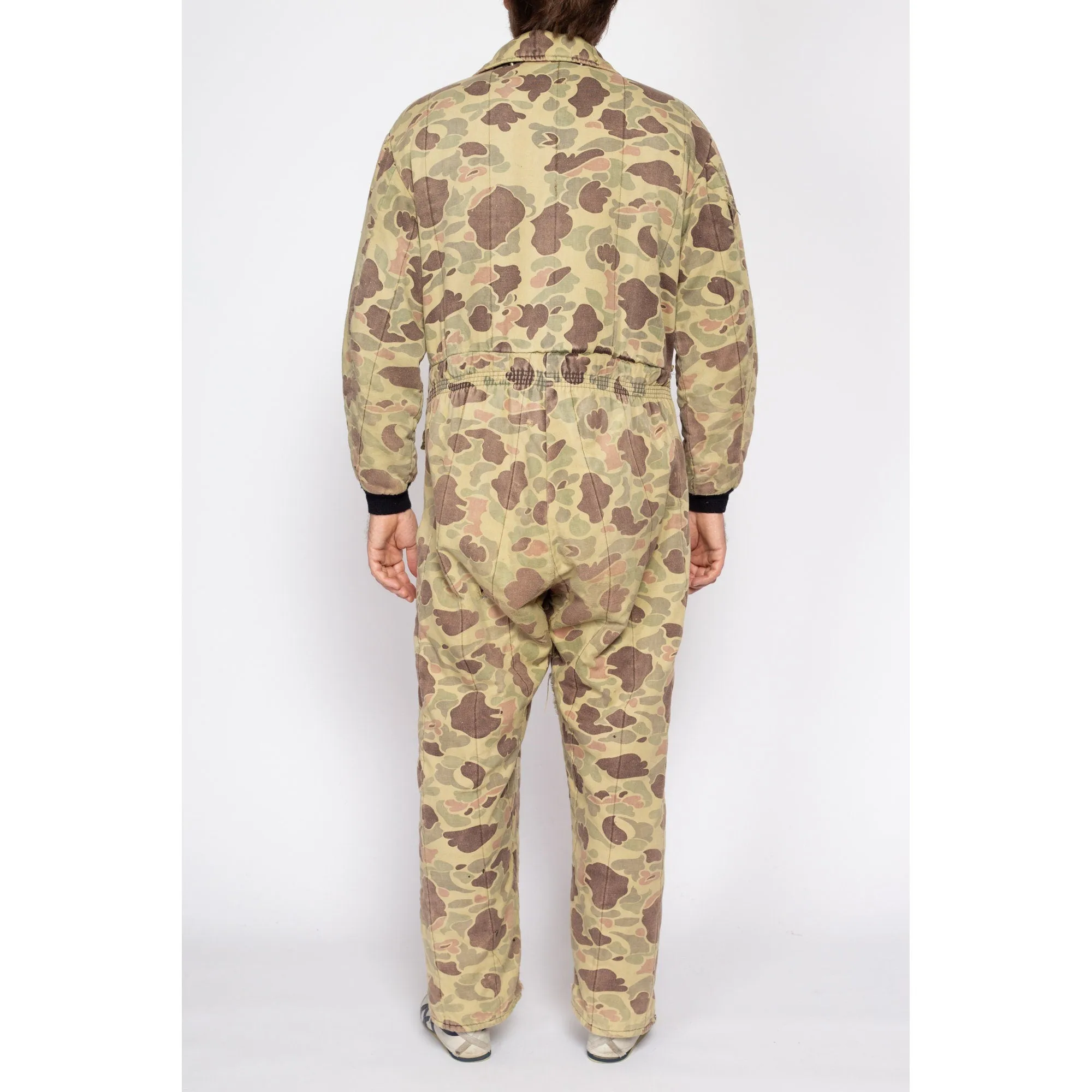 Large 80s Duck Hunt Camo Quilted Coveralls