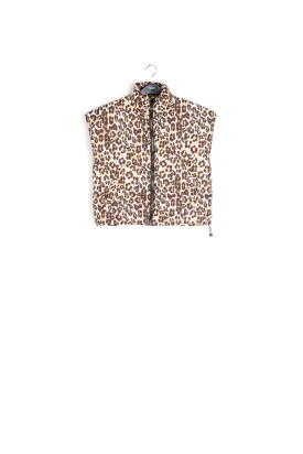 Leopard-print puffer vest