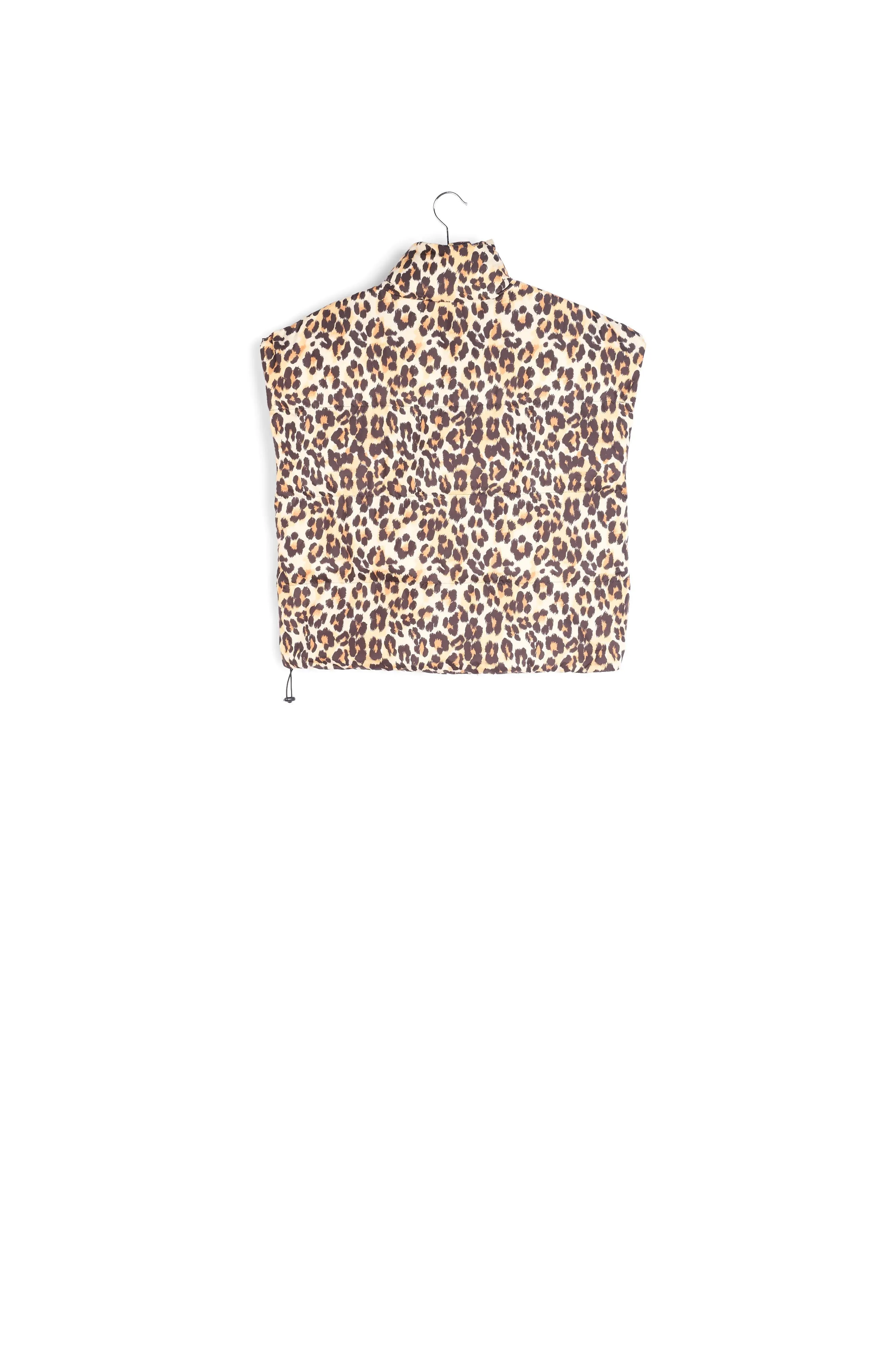 Leopard-print puffer vest