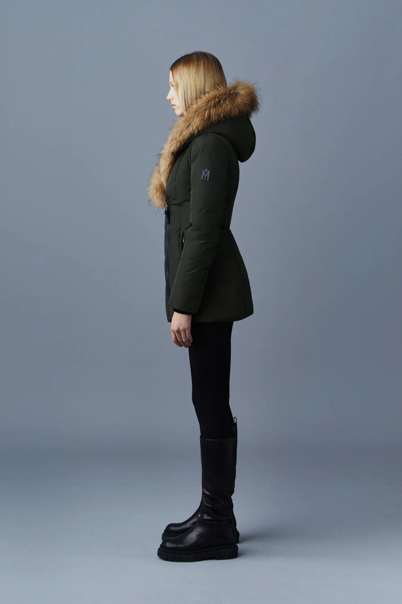 MACKAGE ADALI-F - Down Coat With Natural Fur Signature Mackage Collar