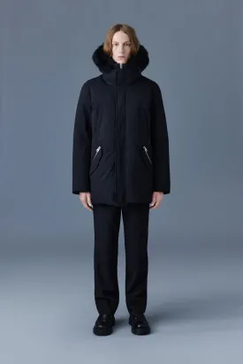 MACKAGE EDWARD-SH - 2-in-1 Down Parka With Hooded Bib And Detachable Sheepskin Collar