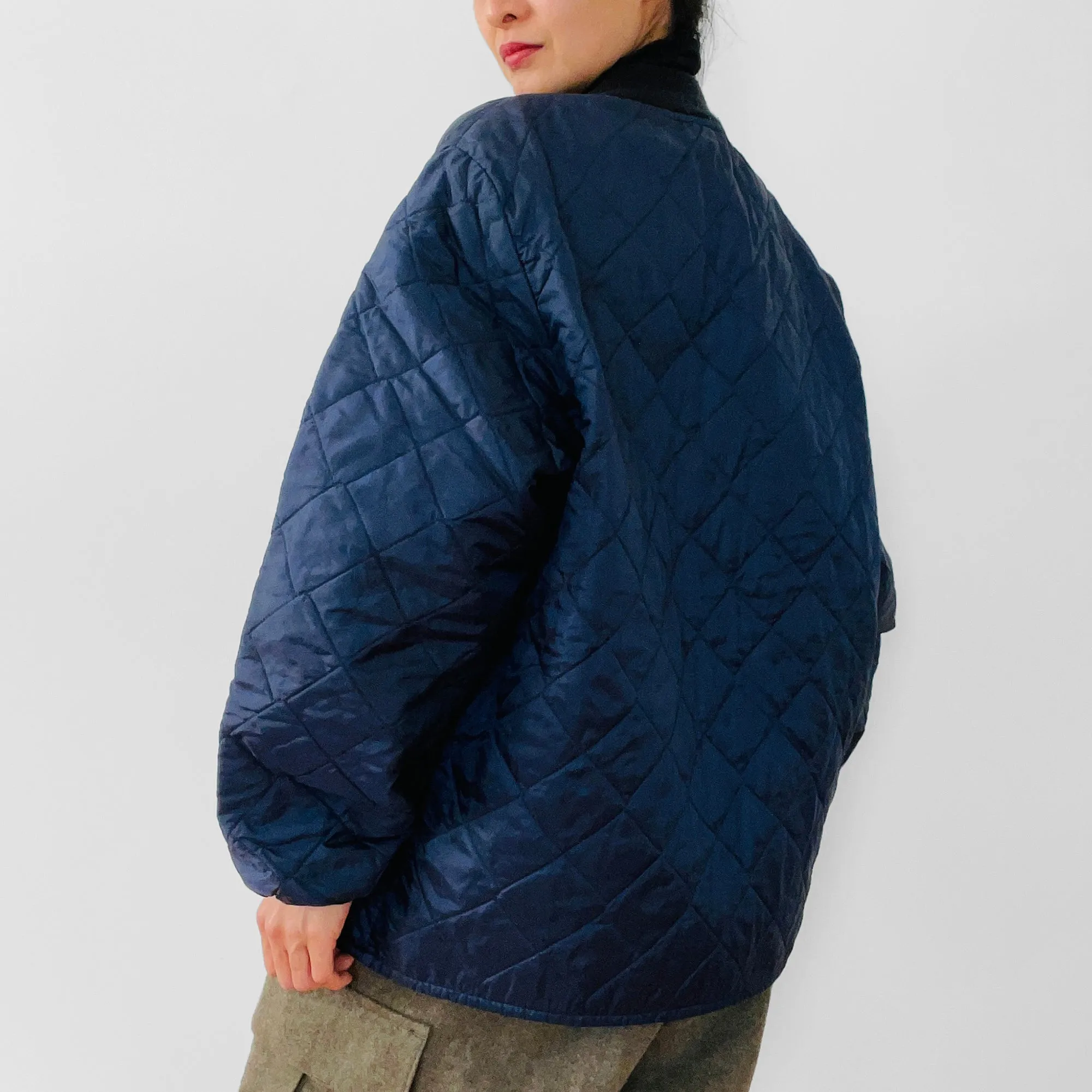 Made in Canada Navy Blue Padded Quilted Zippered Jacket