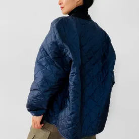 Made in Canada Navy Blue Padded Quilted Zippered Jacket