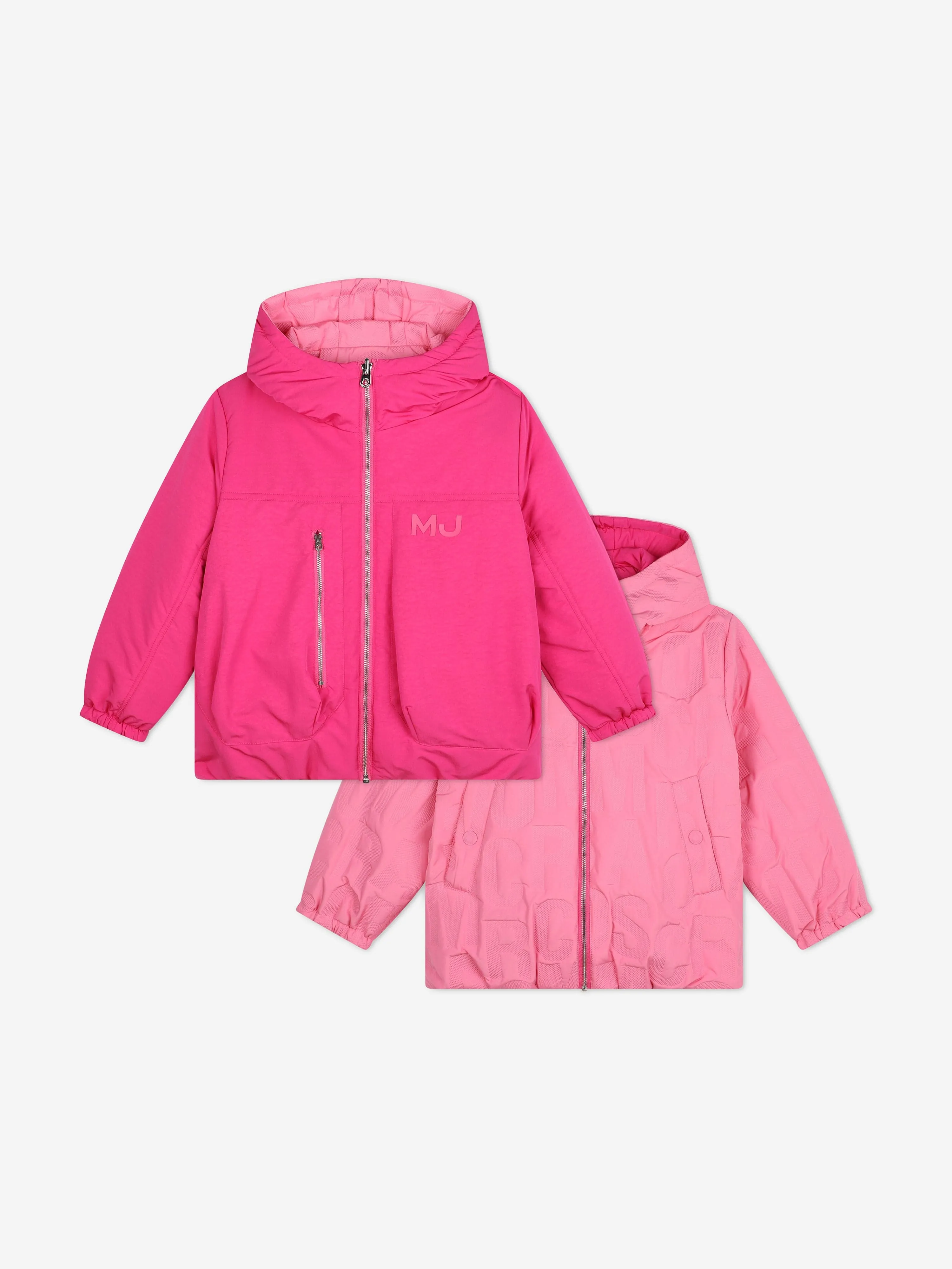 MARC JACOBS Girls Reversible Puffer Jacket in Pink