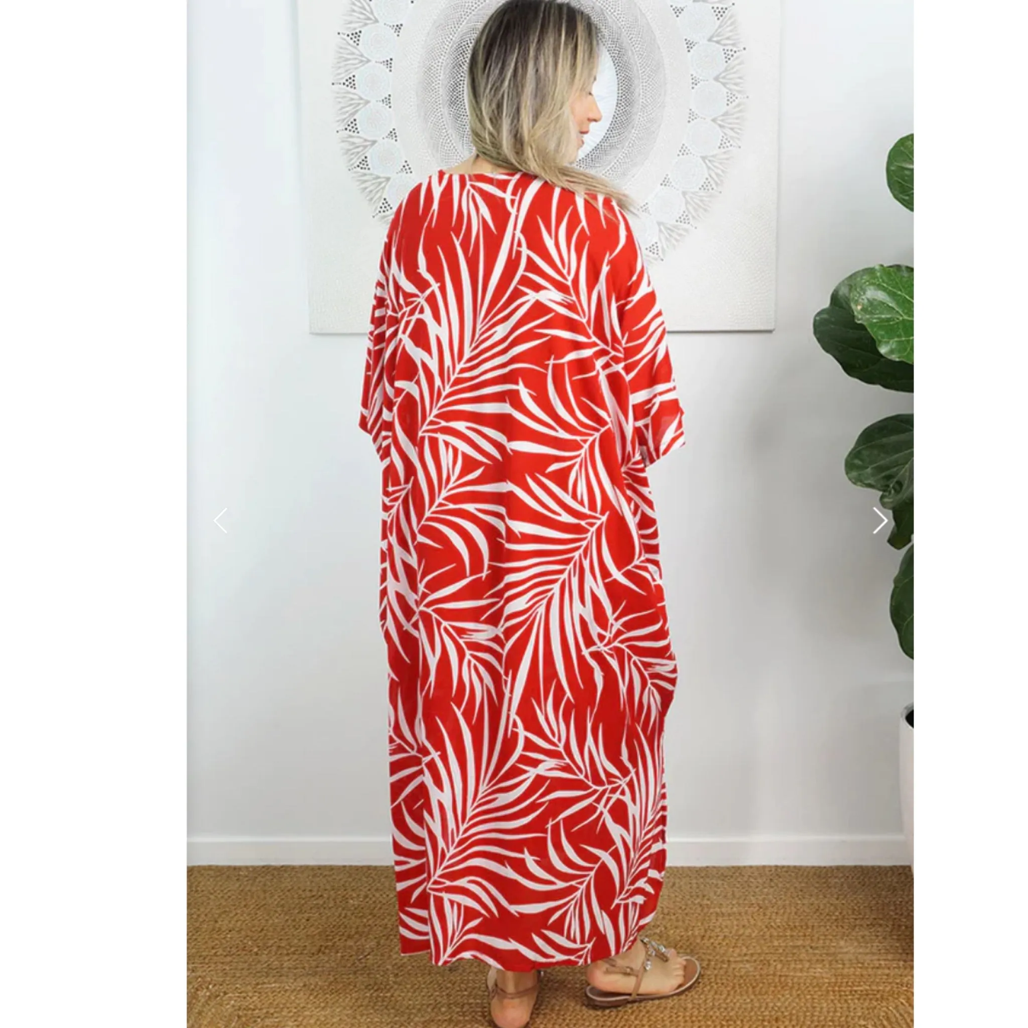 Maya Red Fern Kaftan 12-26