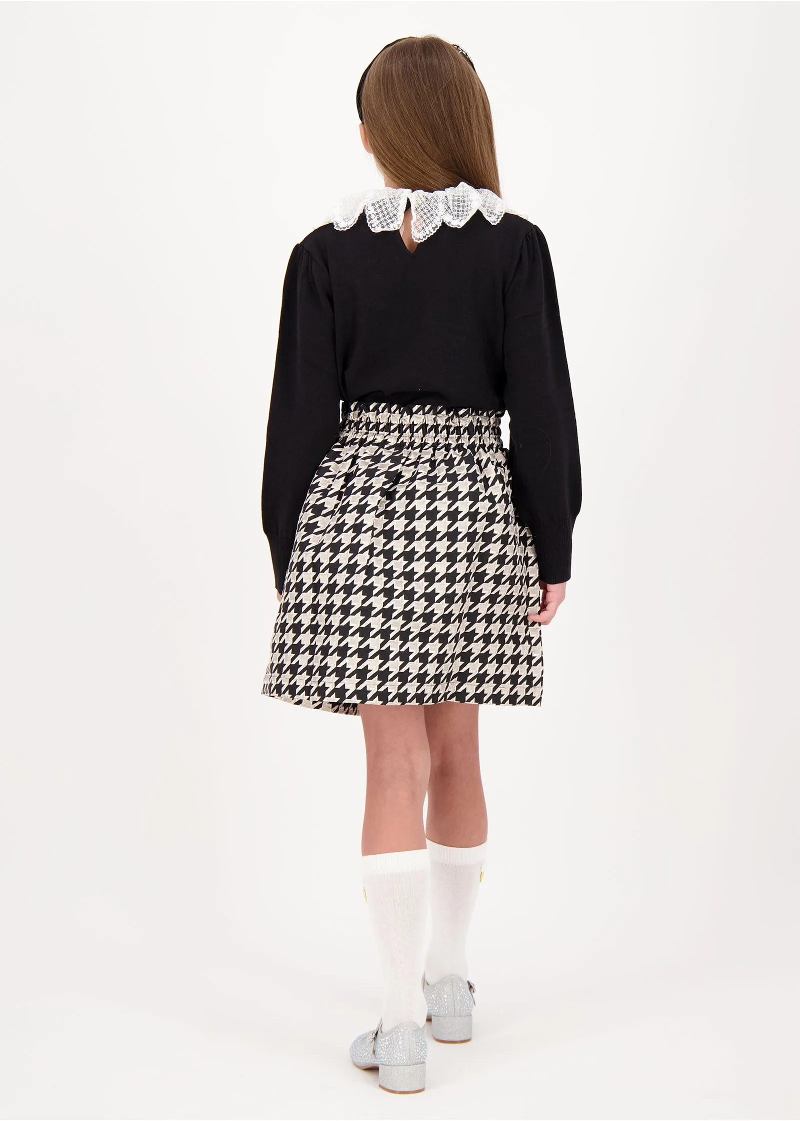 Meg Lace Collar Jumper Black