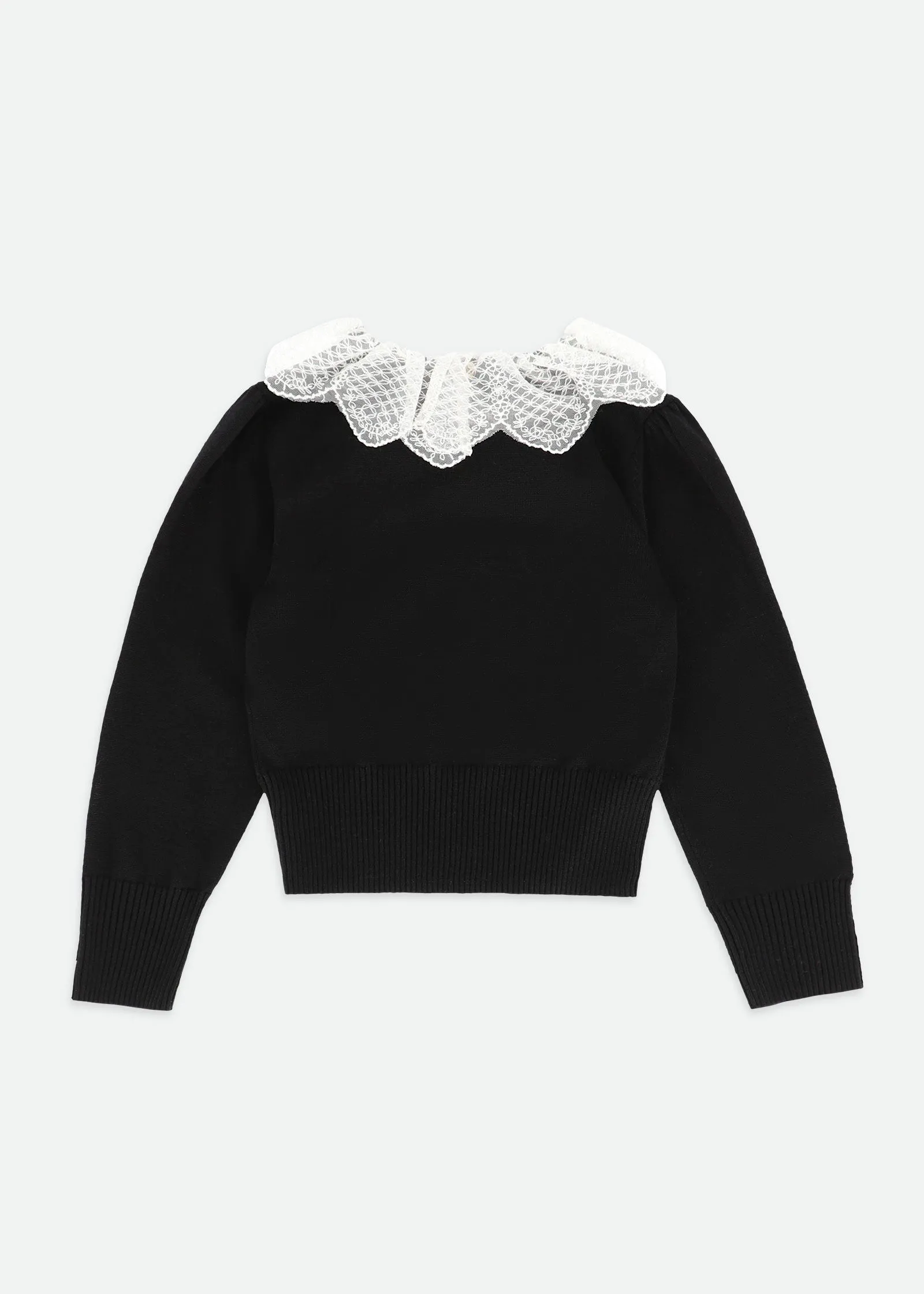 Meg Lace Collar Jumper Black