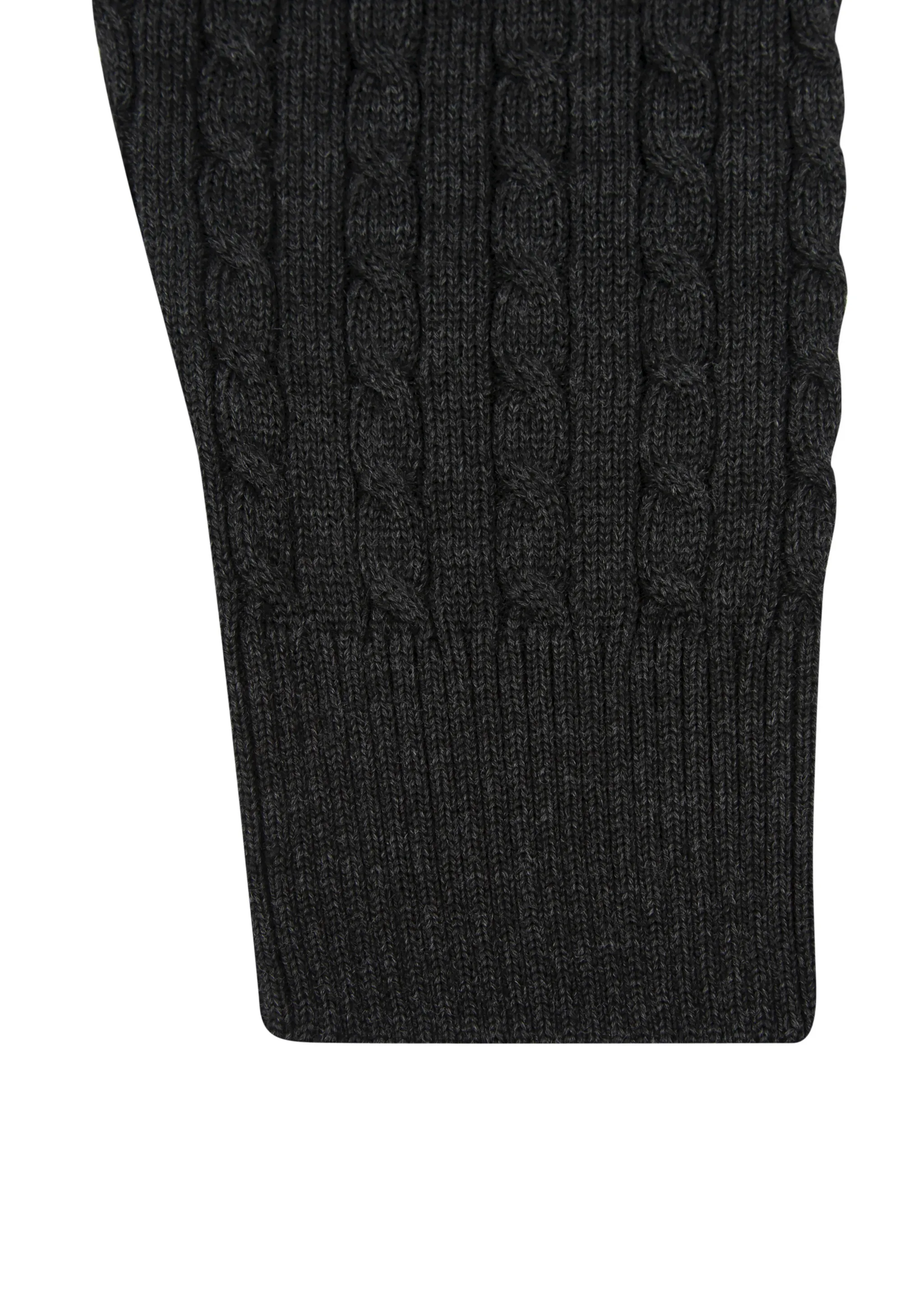 Men's Charcoal Mildura Wool Cable Knit Quarter-Zip Jumper