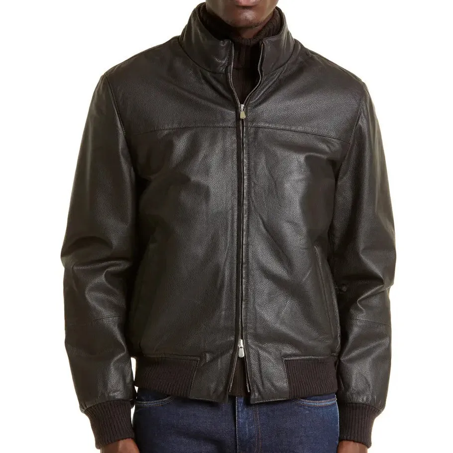 Mens Lambskin Genuine Leather Biker Jacket