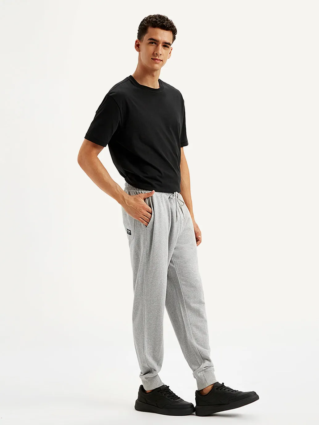 Men's Light Grey Regular Fit Joggers