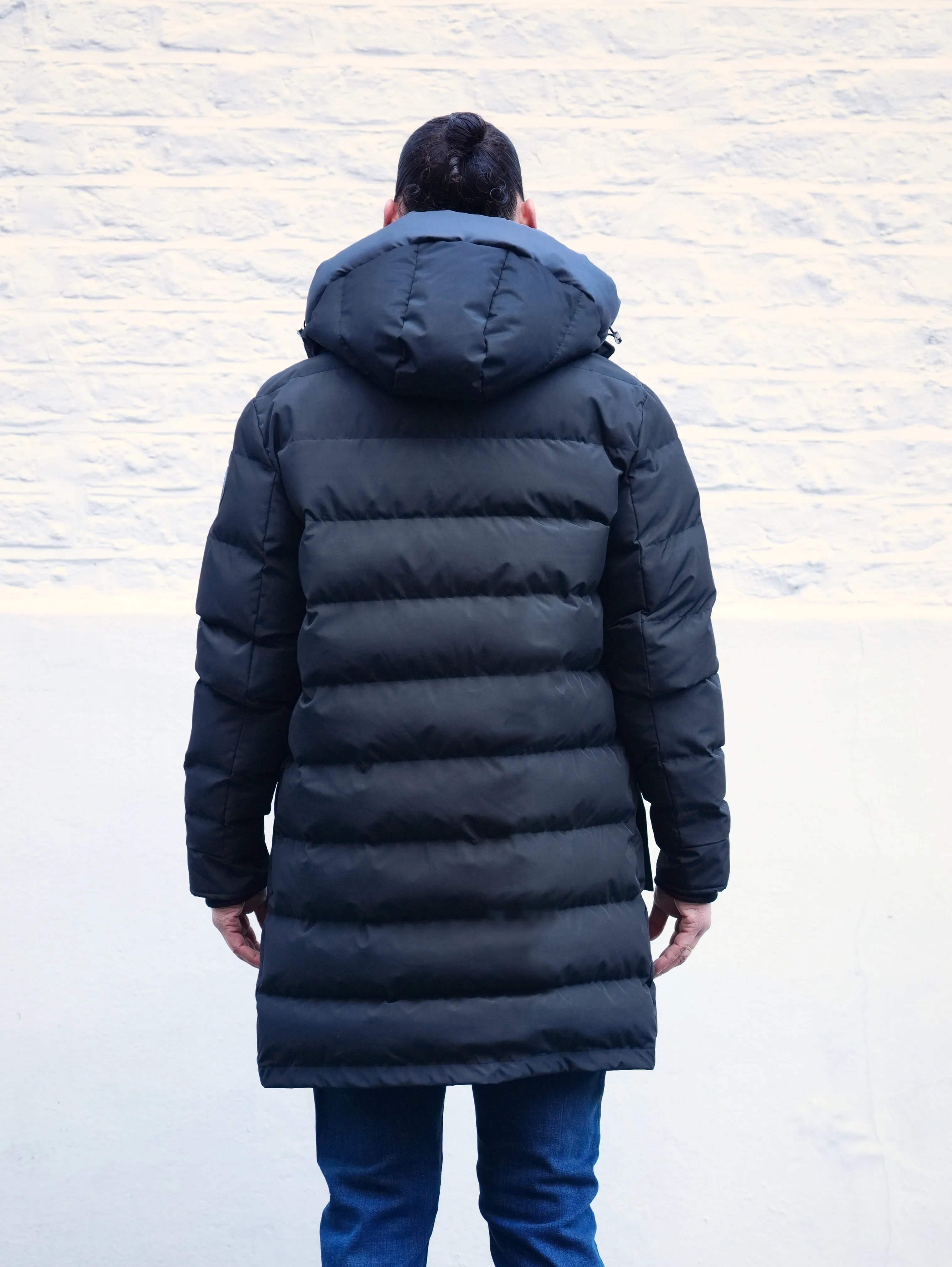 Mens Luxury long Black Puffer Jacket